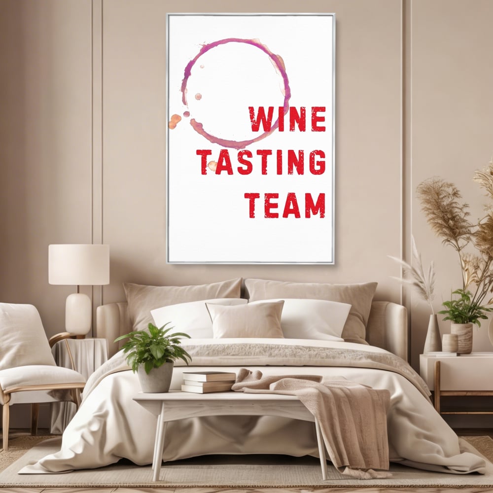 Tablou Canvas Premium, LuxCanva® N1128, Cercul Vinului, Vin Rosu, Bautura, Degustare, Mesaj, Text, Echipa, Modern, Cool, Pub, Lounge, Bar, Restaurant, Bucatarie