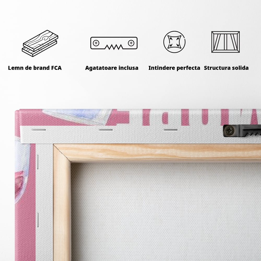 Leinwand Wandkunst Premium, LuxCanva® N1129, Rose Therapie, Poster, Text, Nachricht, Cool, Trendy, Lustig, Wein, Trinken, Glas, Rosa, Kneipe, Lounge, Bar, Restaurant, Küche