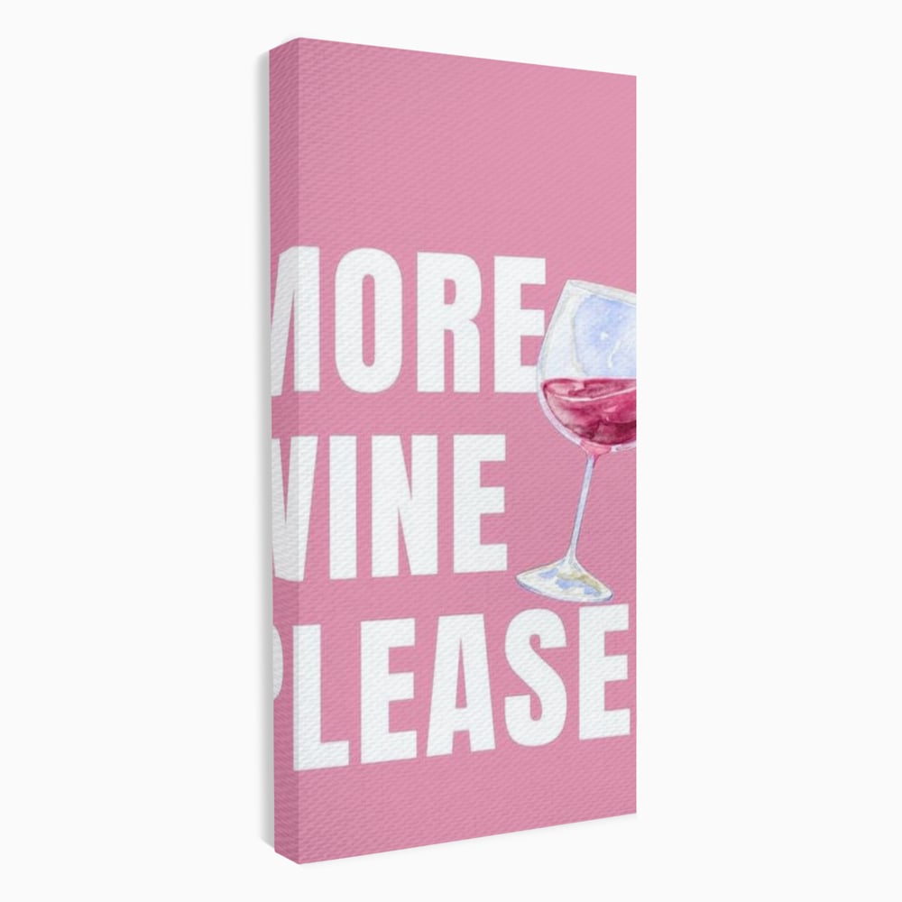 Leinwand Wandkunst Premium, LuxCanva® N1129, Rose Therapie, Poster, Text, Nachricht, Cool, Trendy, Lustig, Wein, Trinken, Glas, Rosa, Kneipe, Lounge, Bar, Restaurant, Küche