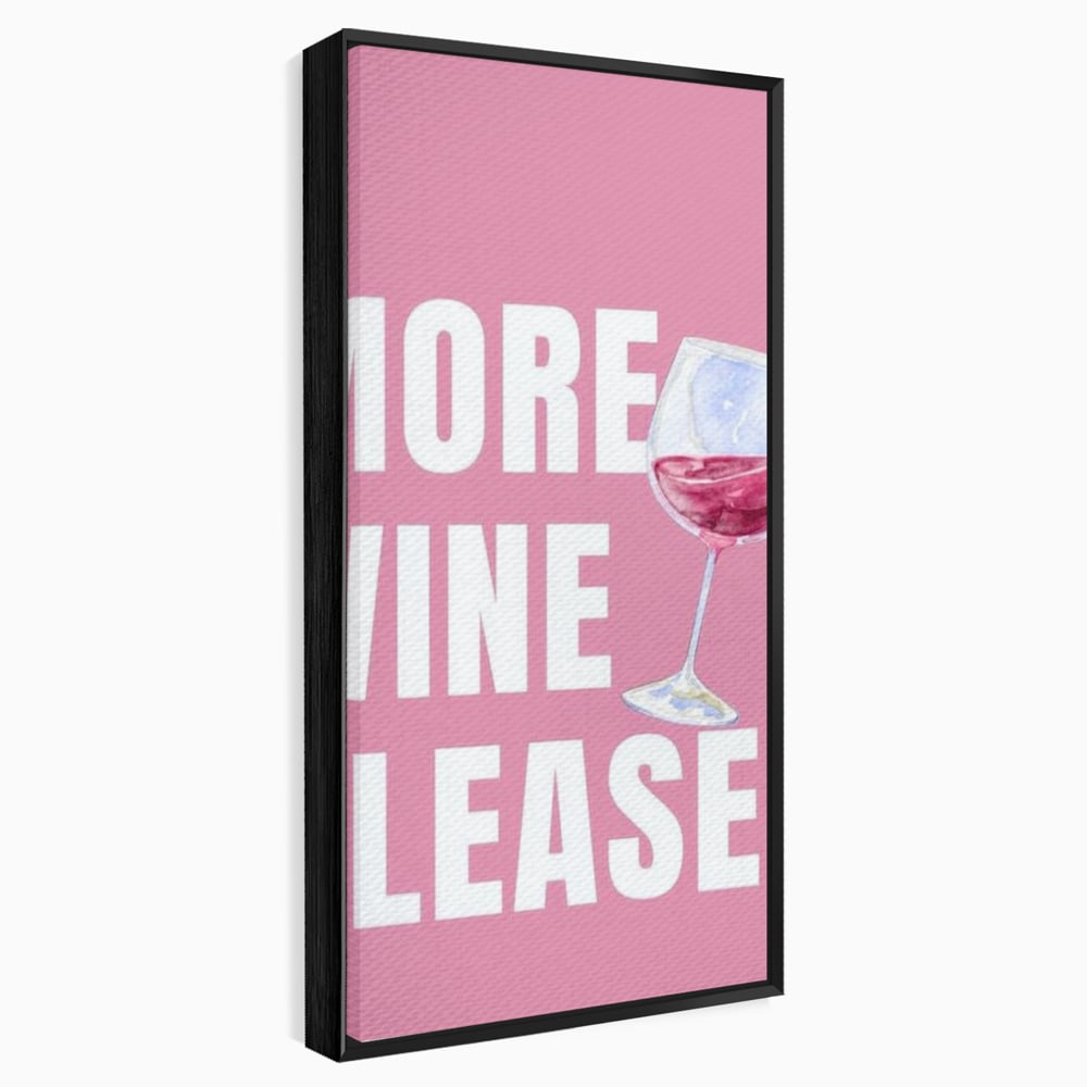 Leinwand Wandkunst Premium, LuxCanva® N1129, Rose Therapie, Poster, Text, Nachricht, Cool, Trendy, Lustig, Wein, Trinken, Glas, Rosa, Kneipe, Lounge, Bar, Restaurant, Küche