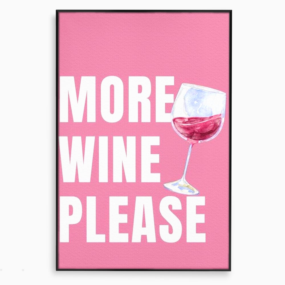 Leinwand Wandkunst Premium, LuxCanva® N1129, Rose Therapie, Poster, Text, Nachricht, Cool, Trendy, Lustig, Wein, Trinken, Glas, Rosa, Kneipe, Lounge, Bar, Restaurant, Küche