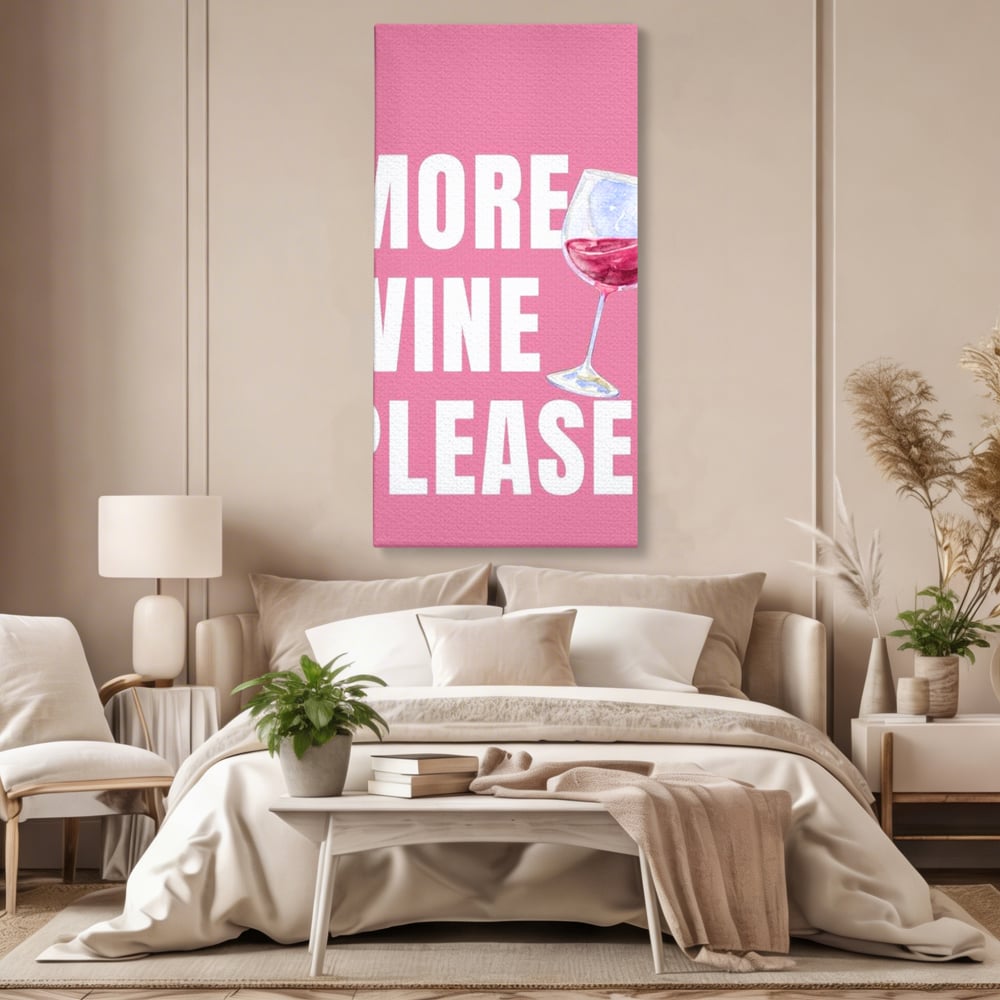 Leinwand Wandkunst Premium, LuxCanva® N1129, Rose Therapie, Poster, Text, Nachricht, Cool, Trendy, Lustig, Wein, Trinken, Glas, Rosa, Kneipe, Lounge, Bar, Restaurant, Küche