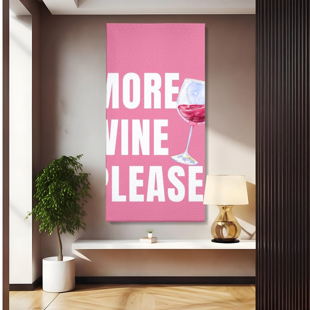 Leinwand Wandkunst Premium, LuxCanva® N1129, Rose Therapie, Poster, Text, Nachricht, Cool, Trendy, Lustig, Wein, Trinken, Glas, Rosa, Kneipe, Lounge, Bar, Restaurant, Küche