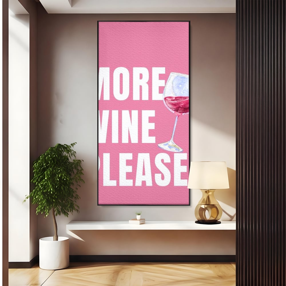 Leinwand Wandkunst Premium, LuxCanva® N1129, Rose Therapie, Poster, Text, Nachricht, Cool, Trendy, Lustig, Wein, Trinken, Glas, Rosa, Kneipe, Lounge, Bar, Restaurant, Küche