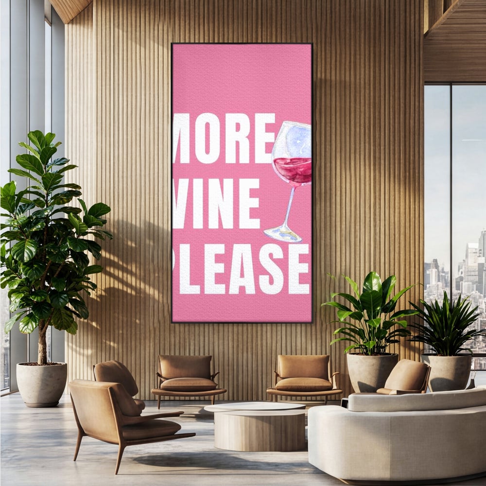 Leinwand Wandkunst Premium, LuxCanva® N1129, Rose Therapie, Poster, Text, Nachricht, Cool, Trendy, Lustig, Wein, Trinken, Glas, Rosa, Kneipe, Lounge, Bar, Restaurant, Küche