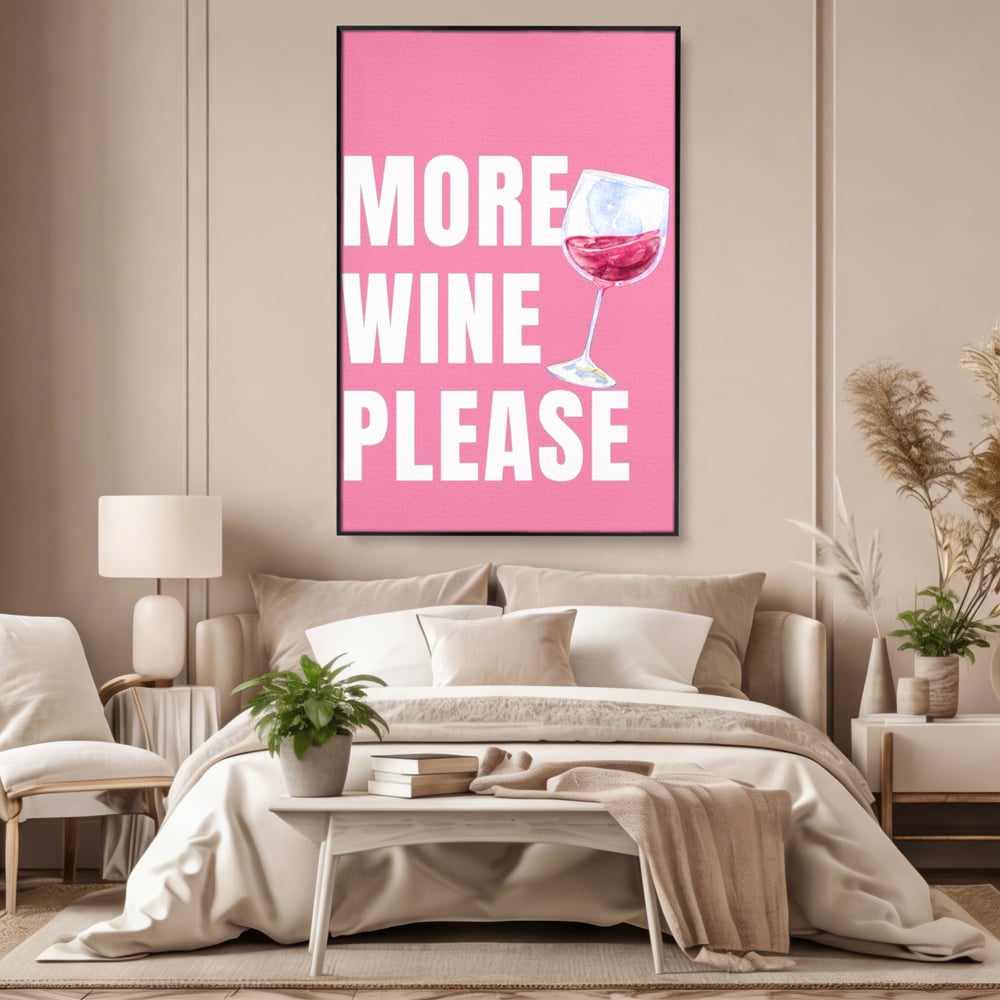Leinwand Wandkunst Premium, LuxCanva® N1129, Rose Therapie, Poster, Text, Nachricht, Cool, Trendy, Lustig, Wein, Trinken, Glas, Rosa, Kneipe, Lounge, Bar, Restaurant, Küche