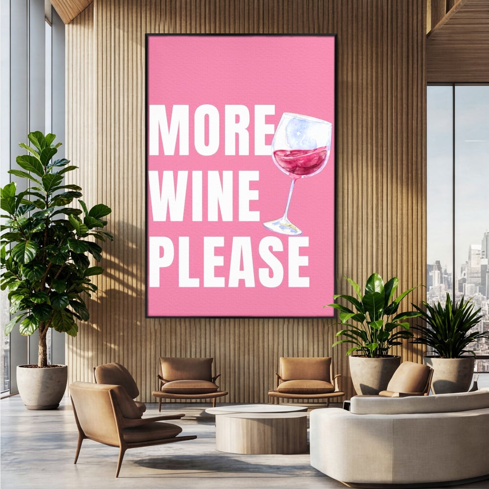 Leinwand Wandkunst Premium, LuxCanva® N1129, Rose Therapie, Poster, Text, Nachricht, Cool, Trendy, Lustig, Wein, Trinken, Glas, Rosa, Kneipe, Lounge, Bar, Restaurant, Küche