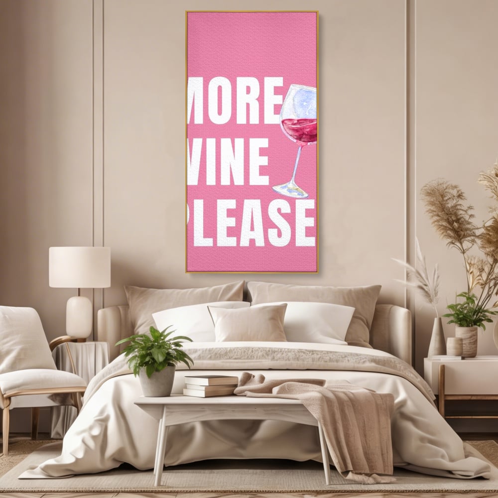Leinwand Wandkunst Premium, LuxCanva® N1129, Rose Therapie, Poster, Text, Nachricht, Cool, Trendy, Lustig, Wein, Trinken, Glas, Rosa, Kneipe, Lounge, Bar, Restaurant, Küche