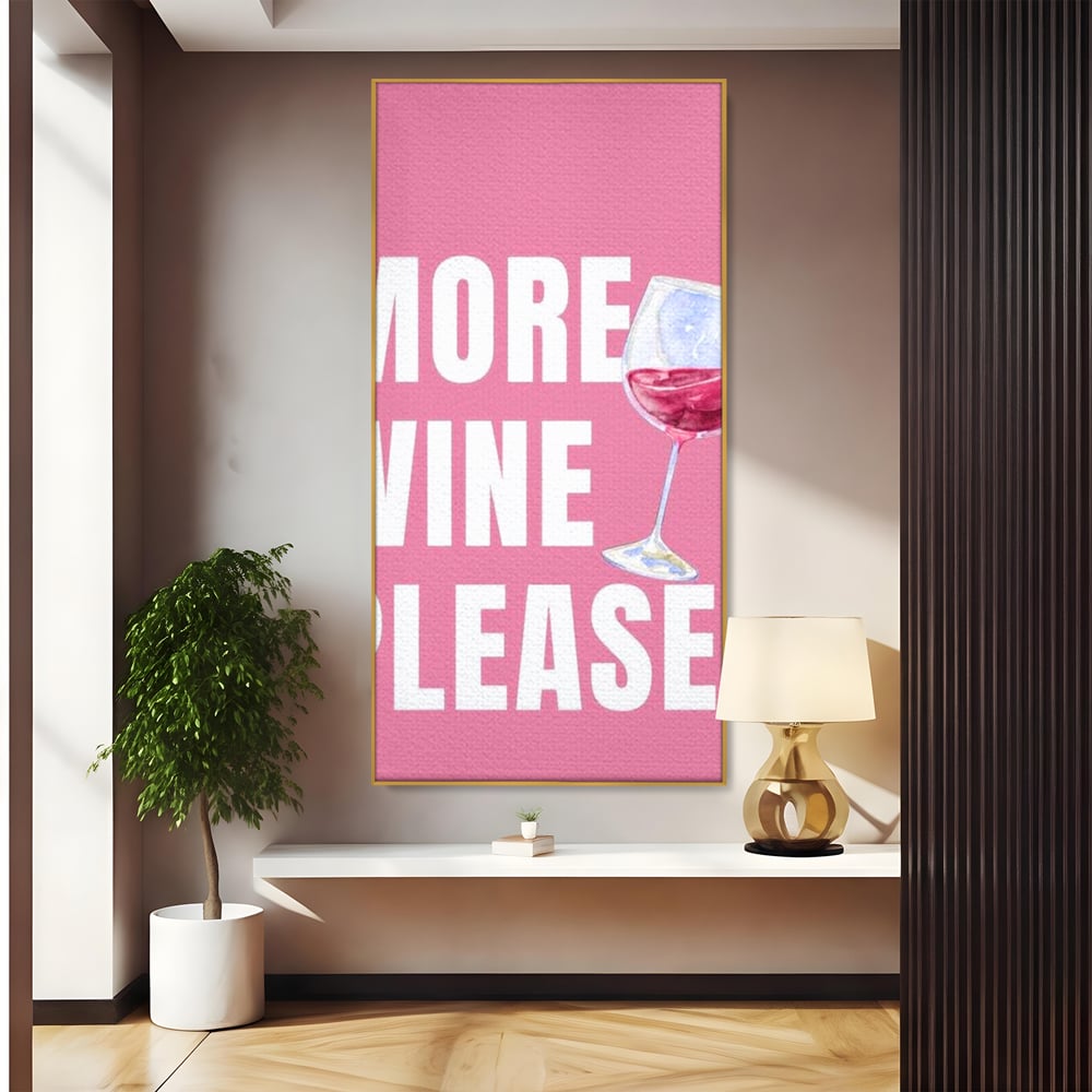Leinwand Wandkunst Premium, LuxCanva® N1129, Rose Therapie, Poster, Text, Nachricht, Cool, Trendy, Lustig, Wein, Trinken, Glas, Rosa, Kneipe, Lounge, Bar, Restaurant, Küche