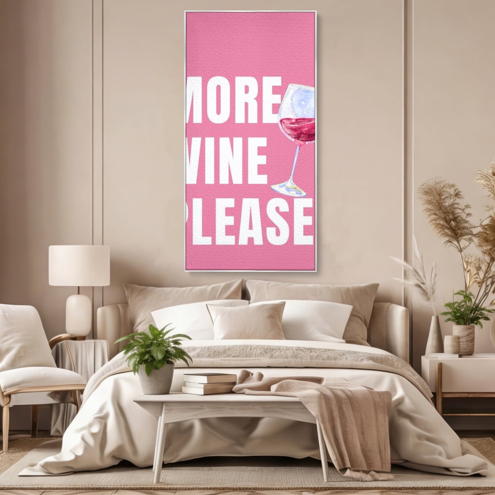 Leinwand Wandkunst Premium, LuxCanva® N1129, Rose Therapie, Poster, Text, Nachricht, Cool, Trendy, Lustig, Wein, Trinken, Glas, Rosa, Kneipe, Lounge, Bar, Restaurant, Küche