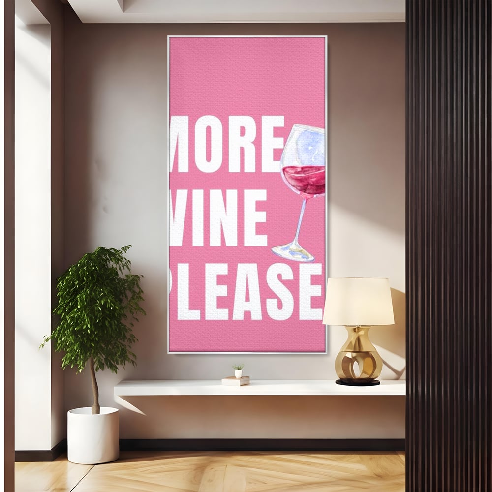 Leinwand Wandkunst Premium, LuxCanva® N1129, Rose Therapie, Poster, Text, Nachricht, Cool, Trendy, Lustig, Wein, Trinken, Glas, Rosa, Kneipe, Lounge, Bar, Restaurant, Küche