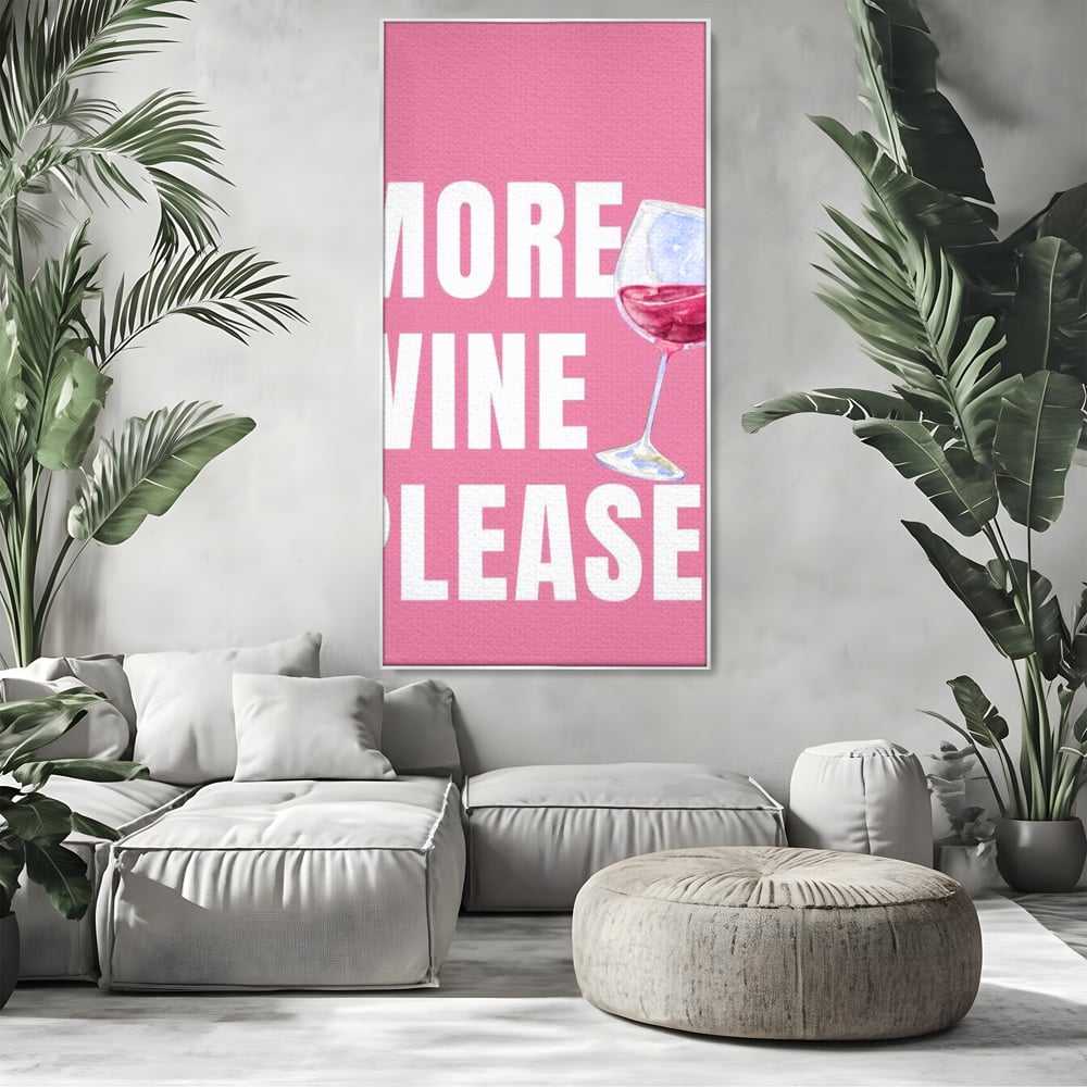 Leinwand Wandkunst Premium, LuxCanva® N1129, Rose Therapie, Poster, Text, Nachricht, Cool, Trendy, Lustig, Wein, Trinken, Glas, Rosa, Kneipe, Lounge, Bar, Restaurant, Küche