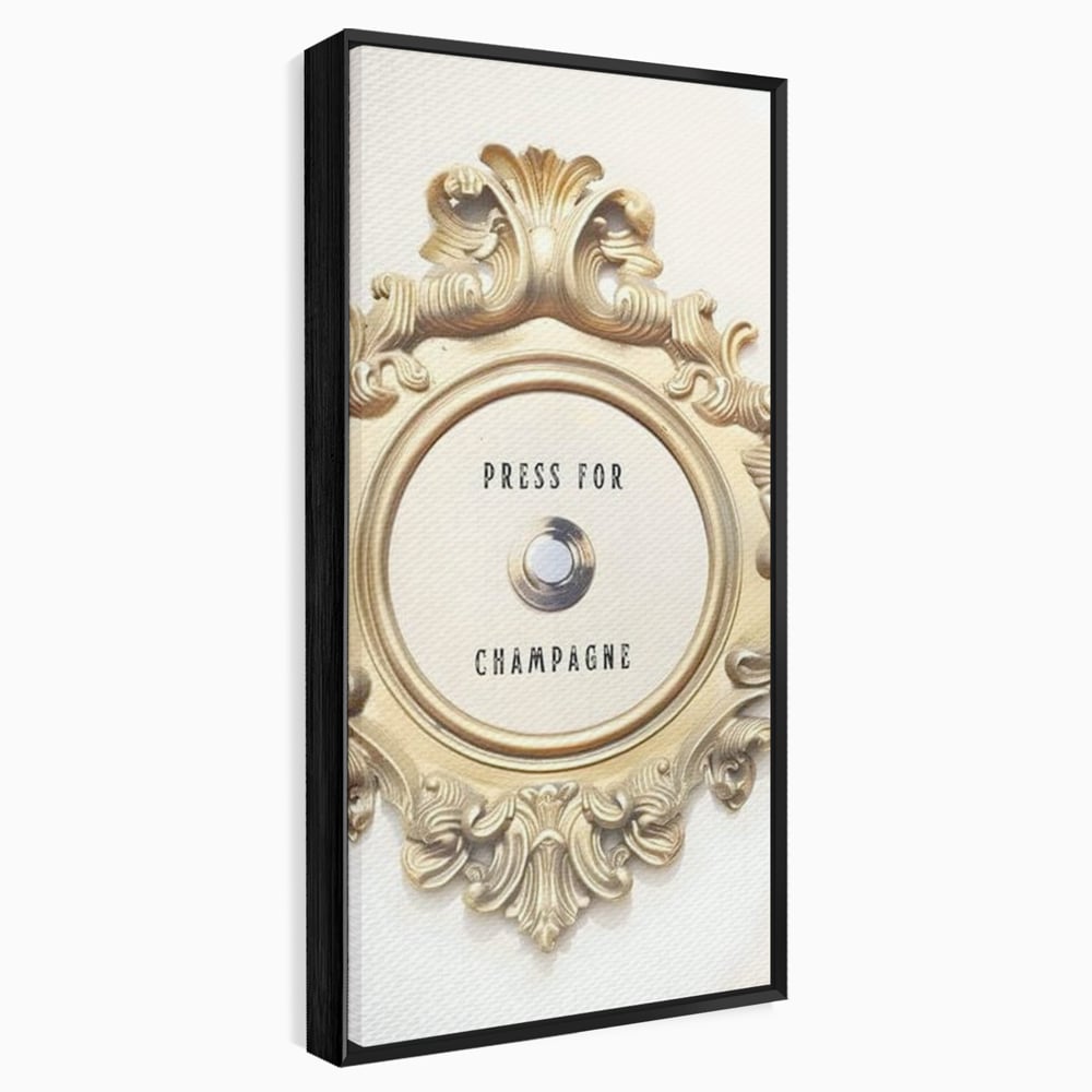 Leinwand Premium Leinwand Wandkunst, LuxCanva® N1130, Glück Taste, Luxus, Champagner, Getränk, Taste, Gold, Party, Text, Chic, Festlich, Pub, Lounge, Bar, Restaurant, Küche
