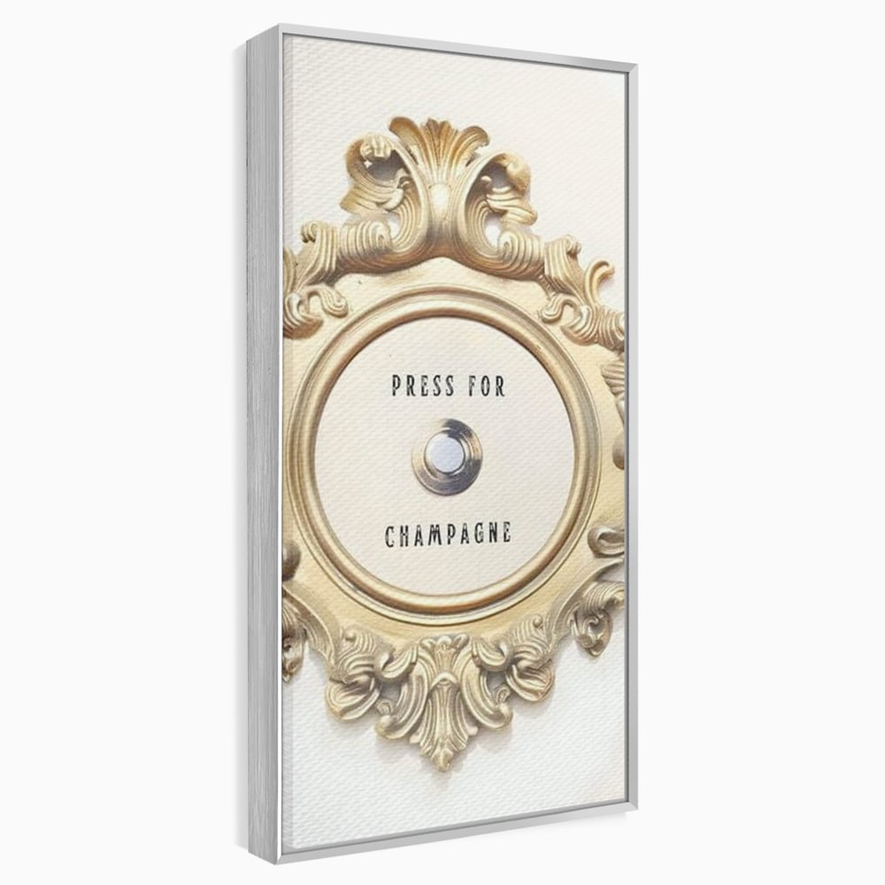Leinwand Premium Leinwand Wandkunst, LuxCanva® N1130, Glück Taste, Luxus, Champagner, Getränk, Taste, Gold, Party, Text, Chic, Festlich, Pub, Lounge, Bar, Restaurant, Küche