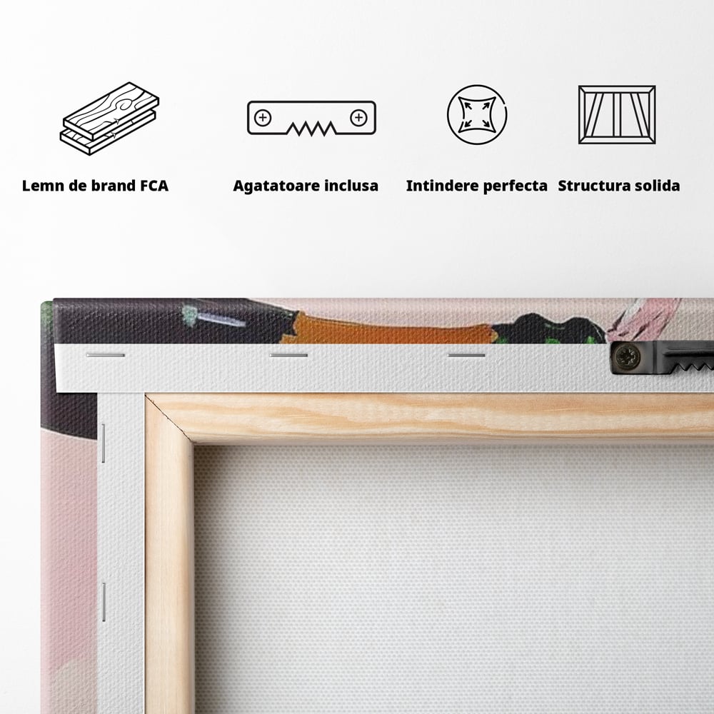 Tablou Canvas Premium, LuxCanva® N1131, Sampanie pentru Doi, Pahare, Sticla, Sampanie, Bautura, Roz, Pastel, Romantic, Ocazie, Moment, Rasfat, Pub, Lounge, Bar, Restaurant, Bucatarie