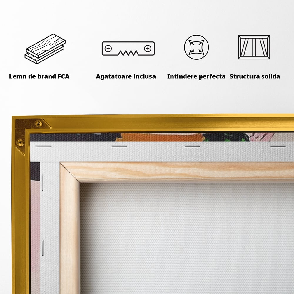 Tablou Canvas Premium, LuxCanva® N1131, Sampanie pentru Doi, Pahare, Sticla, Sampanie, Bautura, Roz, Pastel, Romantic, Ocazie, Moment, Rasfat, Pub, Lounge, Bar, Restaurant, Bucatarie