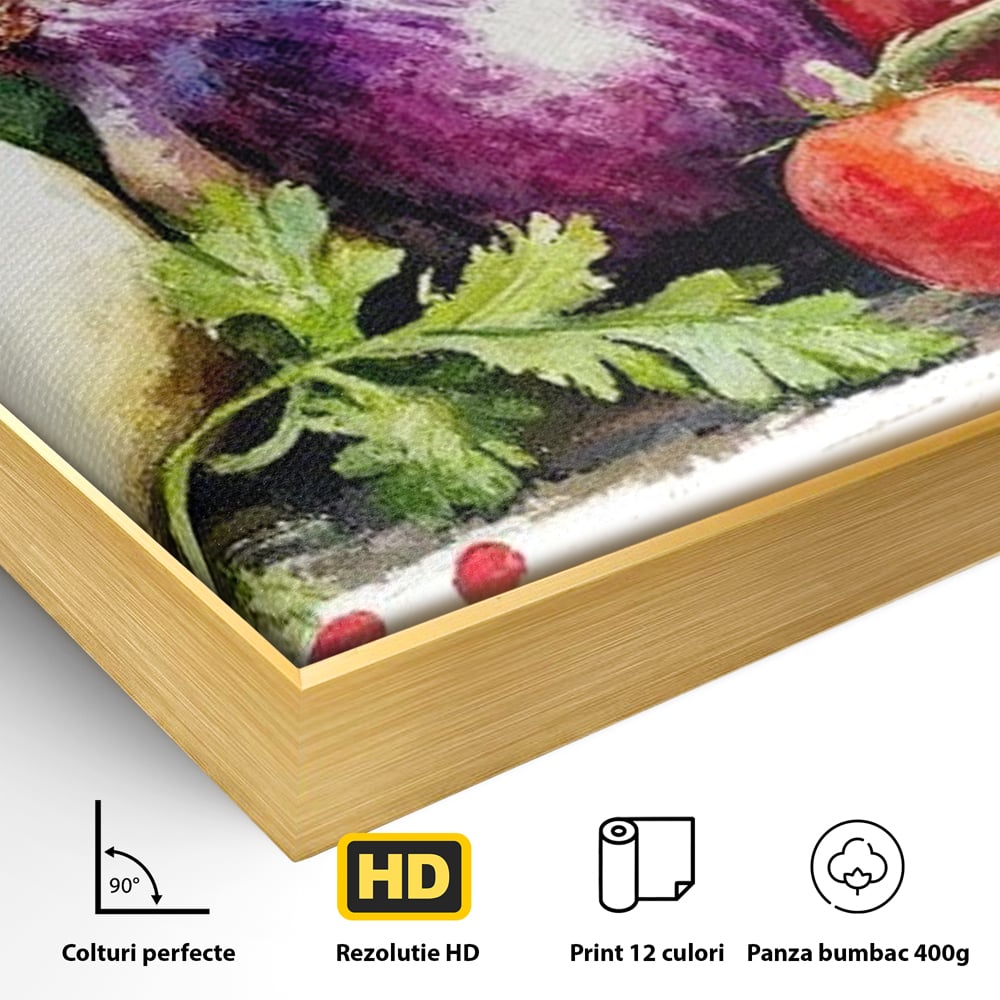 Leinwand Premium Canvas Wall Art, LuxCanva® N1133, Garten Aromen, Gemüse, Frisch, Natürlich, Bio, Tomaten, Paprika, Gemüse, Geschmack, Aroma, Lebensmittel, Restaurant, Küche