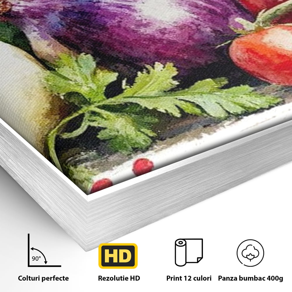 Leinwand Premium Canvas Wall Art, LuxCanva® N1133, Garten Aromen, Gemüse, Frisch, Natürlich, Bio, Tomaten, Paprika, Gemüse, Geschmack, Aroma, Lebensmittel, Restaurant, Küche