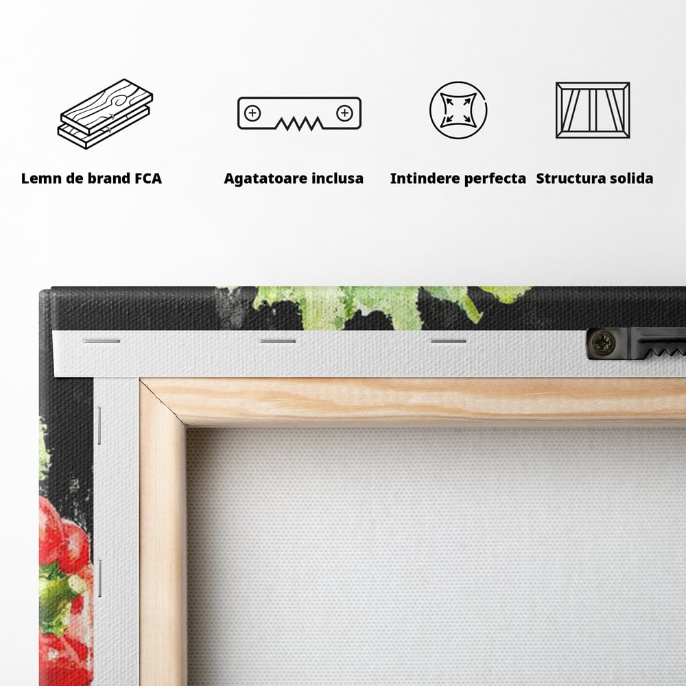 Leinwand Premium Canvas Wall Art, LuxCanva® N1133, Garten Aromen, Gemüse, Frisch, Natürlich, Bio, Tomaten, Paprika, Gemüse, Geschmack, Aroma, Lebensmittel, Restaurant, Küche