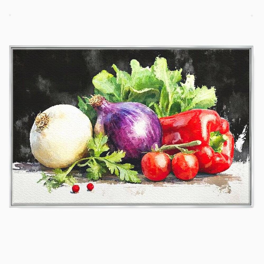 Leinwand Premium Canvas Wall Art, LuxCanva® N1133, Garten Aromen, Gemüse, Frisch, Natürlich, Bio, Tomaten, Paprika, Gemüse, Geschmack, Aroma, Lebensmittel, Restaurant, Küche