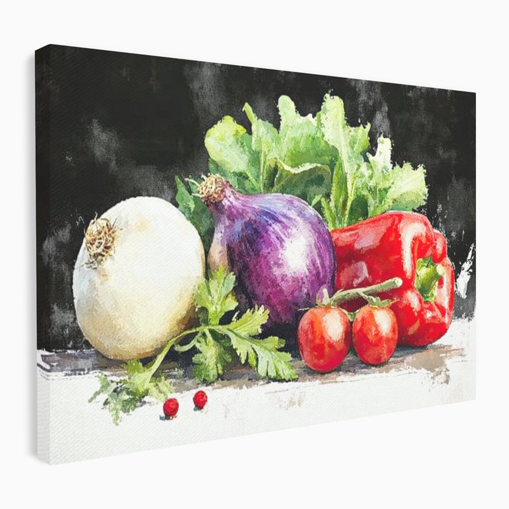 Leinwand Premium Canvas Wall Art, LuxCanva® N1133, Garten Aromen, Gemüse, Frisch, Natürlich, Bio, Tomaten, Paprika, Gemüse, Geschmack, Aroma, Lebensmittel, Restaurant, Küche