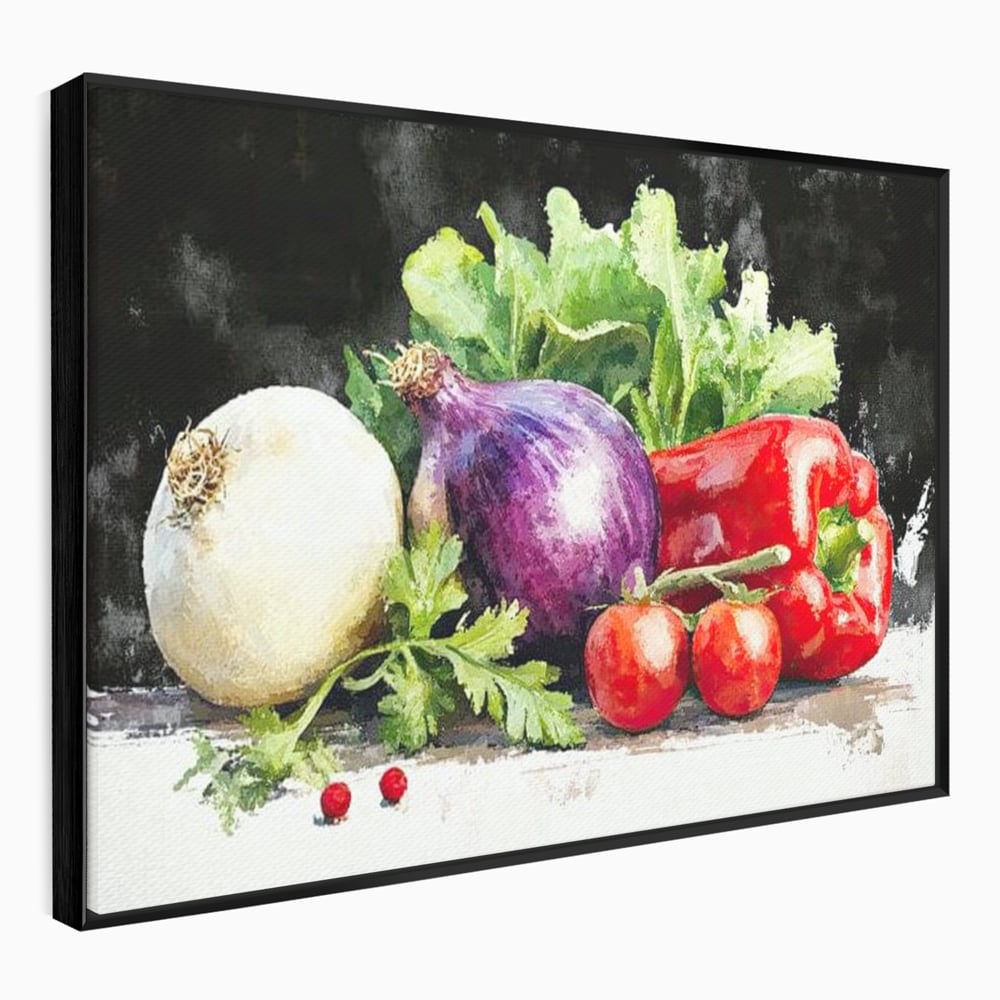 Leinwand Premium Canvas Wall Art, LuxCanva® N1133, Garten Aromen, Gemüse, Frisch, Natürlich, Bio, Tomaten, Paprika, Gemüse, Geschmack, Aroma, Lebensmittel, Restaurant, Küche