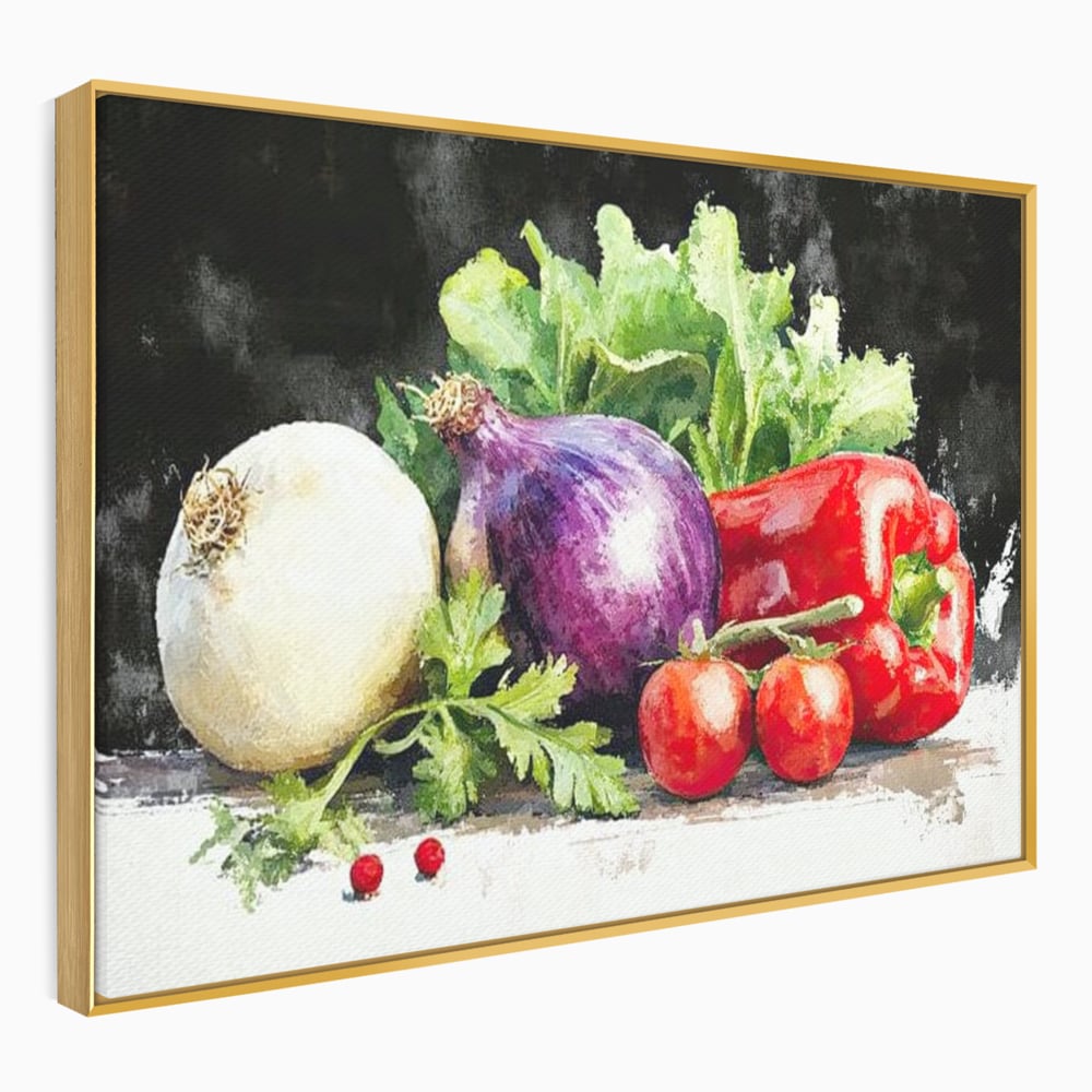 Leinwand Premium Canvas Wall Art, LuxCanva® N1133, Garten Aromen, Gemüse, Frisch, Natürlich, Bio, Tomaten, Paprika, Gemüse, Geschmack, Aroma, Lebensmittel, Restaurant, Küche