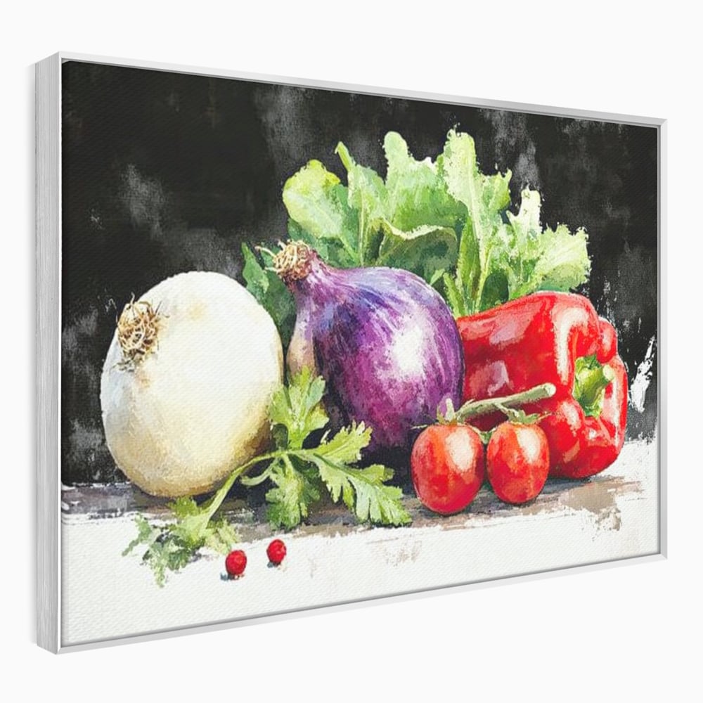 Leinwand Premium Canvas Wall Art, LuxCanva® N1133, Garten Aromen, Gemüse, Frisch, Natürlich, Bio, Tomaten, Paprika, Gemüse, Geschmack, Aroma, Lebensmittel, Restaurant, Küche
