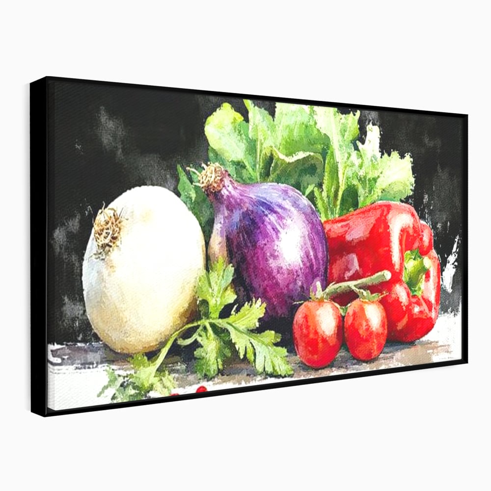 Leinwand Premium Canvas Wall Art, LuxCanva® N1133, Garten Aromen, Gemüse, Frisch, Natürlich, Bio, Tomaten, Paprika, Gemüse, Geschmack, Aroma, Lebensmittel, Restaurant, Küche