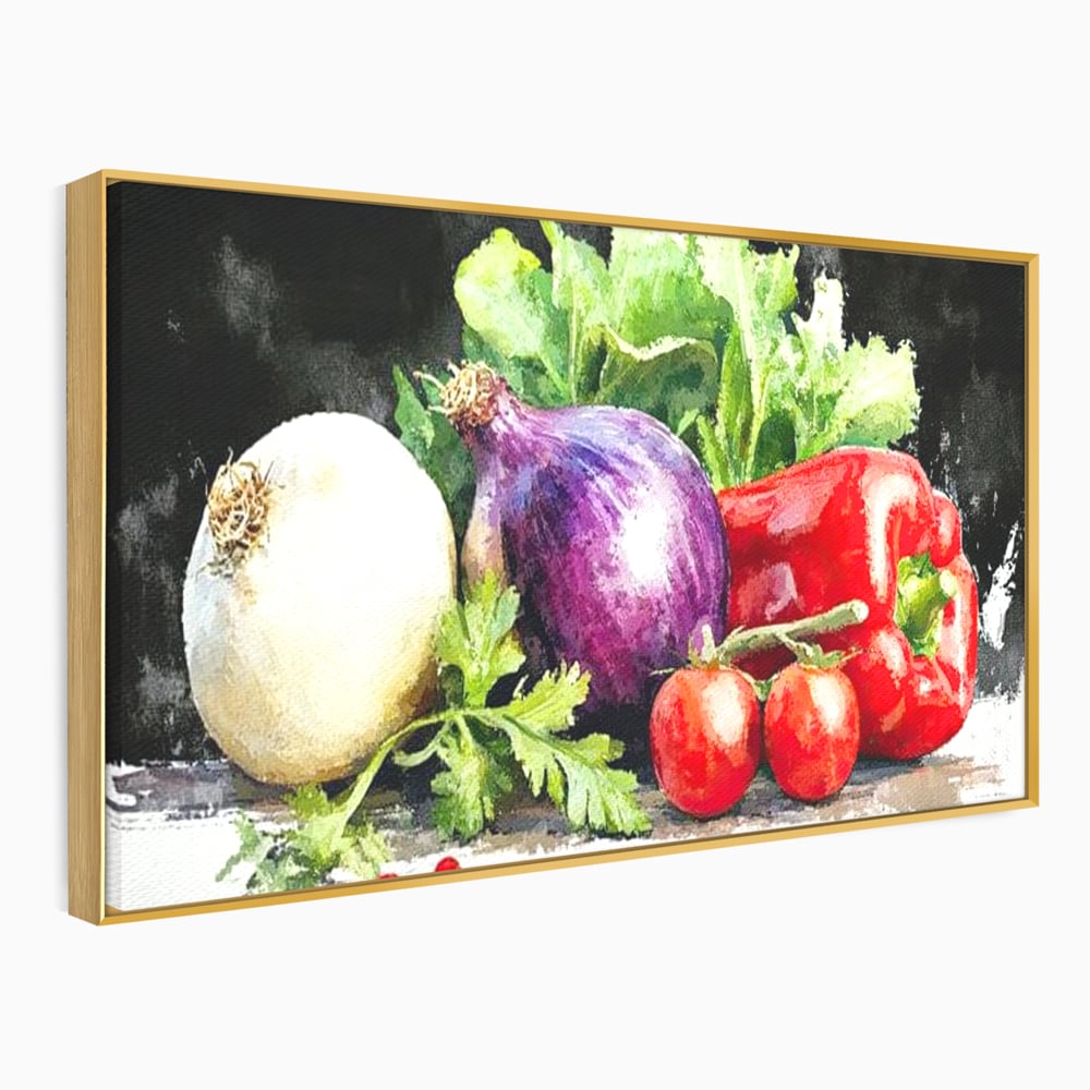 Leinwand Premium Canvas Wall Art, LuxCanva® N1133, Garten Aromen, Gemüse, Frisch, Natürlich, Bio, Tomaten, Paprika, Gemüse, Geschmack, Aroma, Lebensmittel, Restaurant, Küche