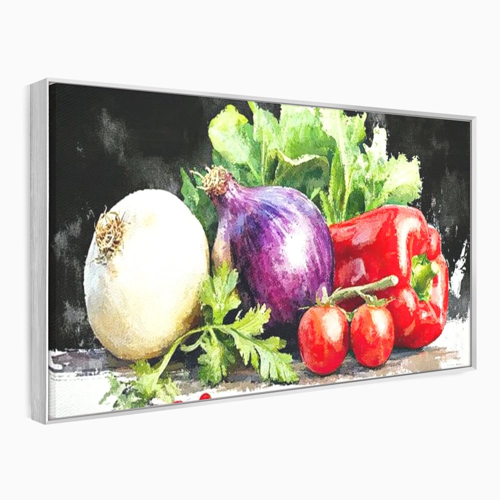 Leinwand Premium Canvas Wall Art, LuxCanva® N1133, Garten Aromen, Gemüse, Frisch, Natürlich, Bio, Tomaten, Paprika, Gemüse, Geschmack, Aroma, Lebensmittel, Restaurant, Küche