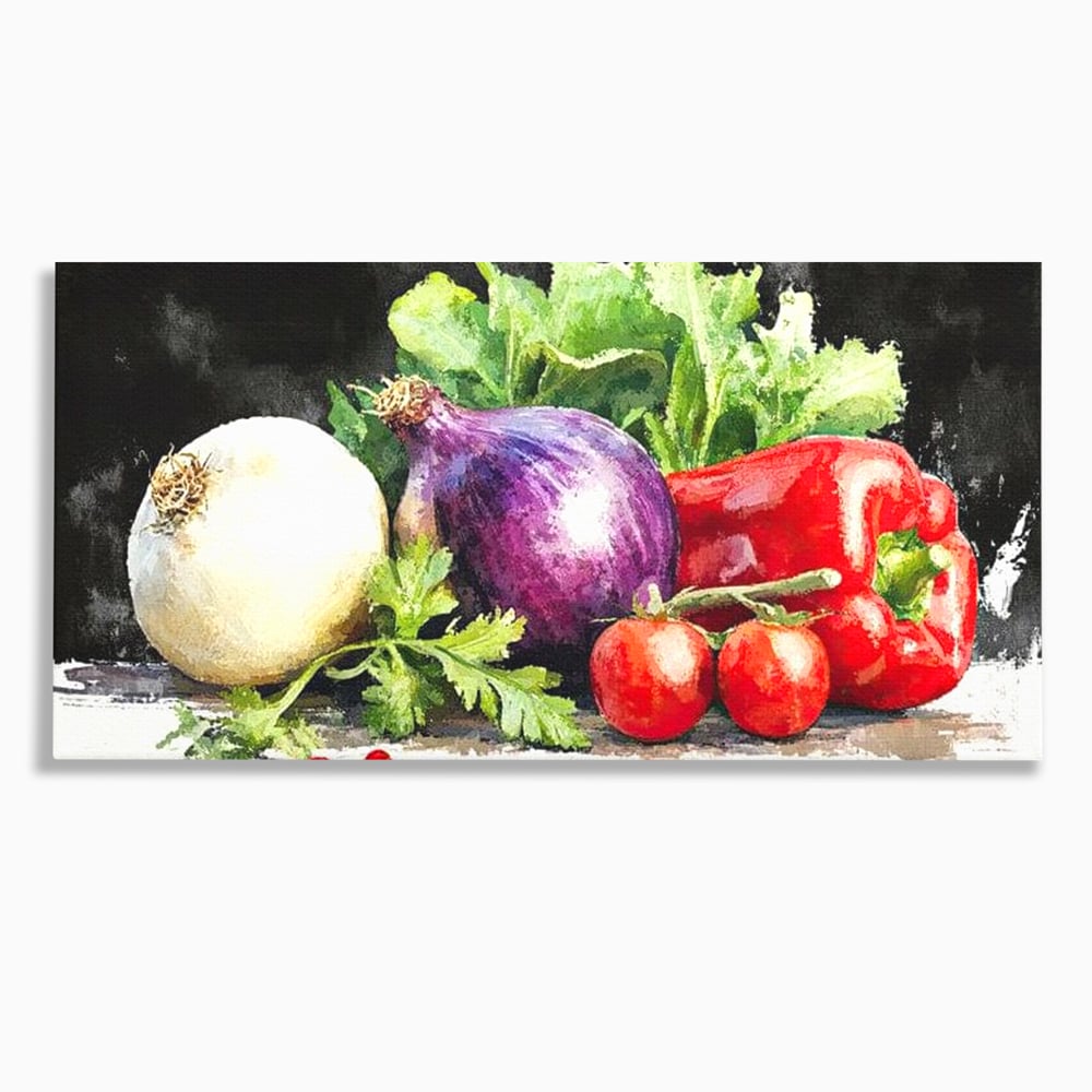 Leinwand Premium Canvas Wall Art, LuxCanva® N1133, Garten Aromen, Gemüse, Frisch, Natürlich, Bio, Tomaten, Paprika, Gemüse, Geschmack, Aroma, Lebensmittel, Restaurant, Küche