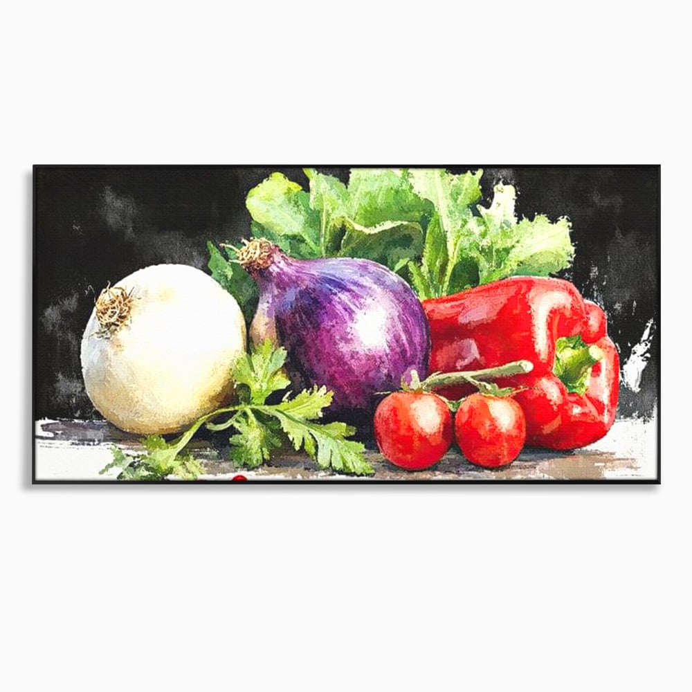 Leinwand Premium Canvas Wall Art, LuxCanva® N1133, Garten Aromen, Gemüse, Frisch, Natürlich, Bio, Tomaten, Paprika, Gemüse, Geschmack, Aroma, Lebensmittel, Restaurant, Küche