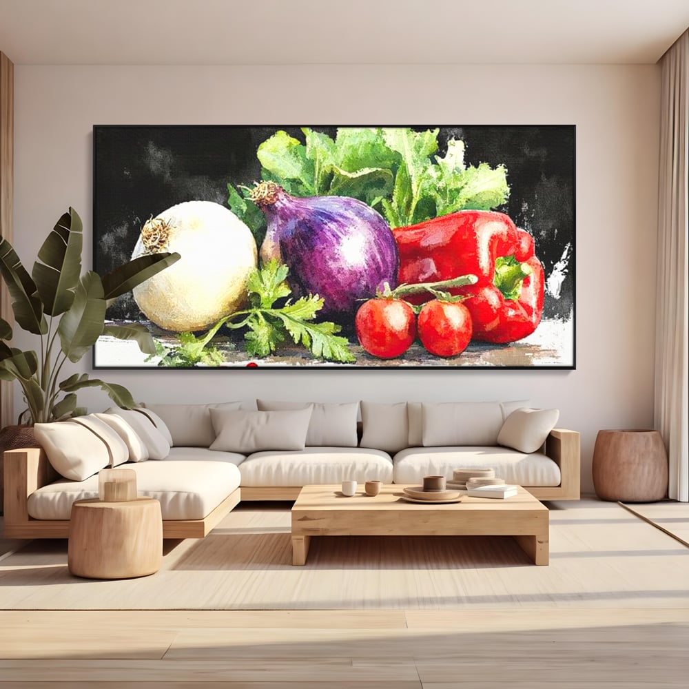 Leinwand Premium Canvas Wall Art, LuxCanva® N1133, Garten Aromen, Gemüse, Frisch, Natürlich, Bio, Tomaten, Paprika, Gemüse, Geschmack, Aroma, Lebensmittel, Restaurant, Küche