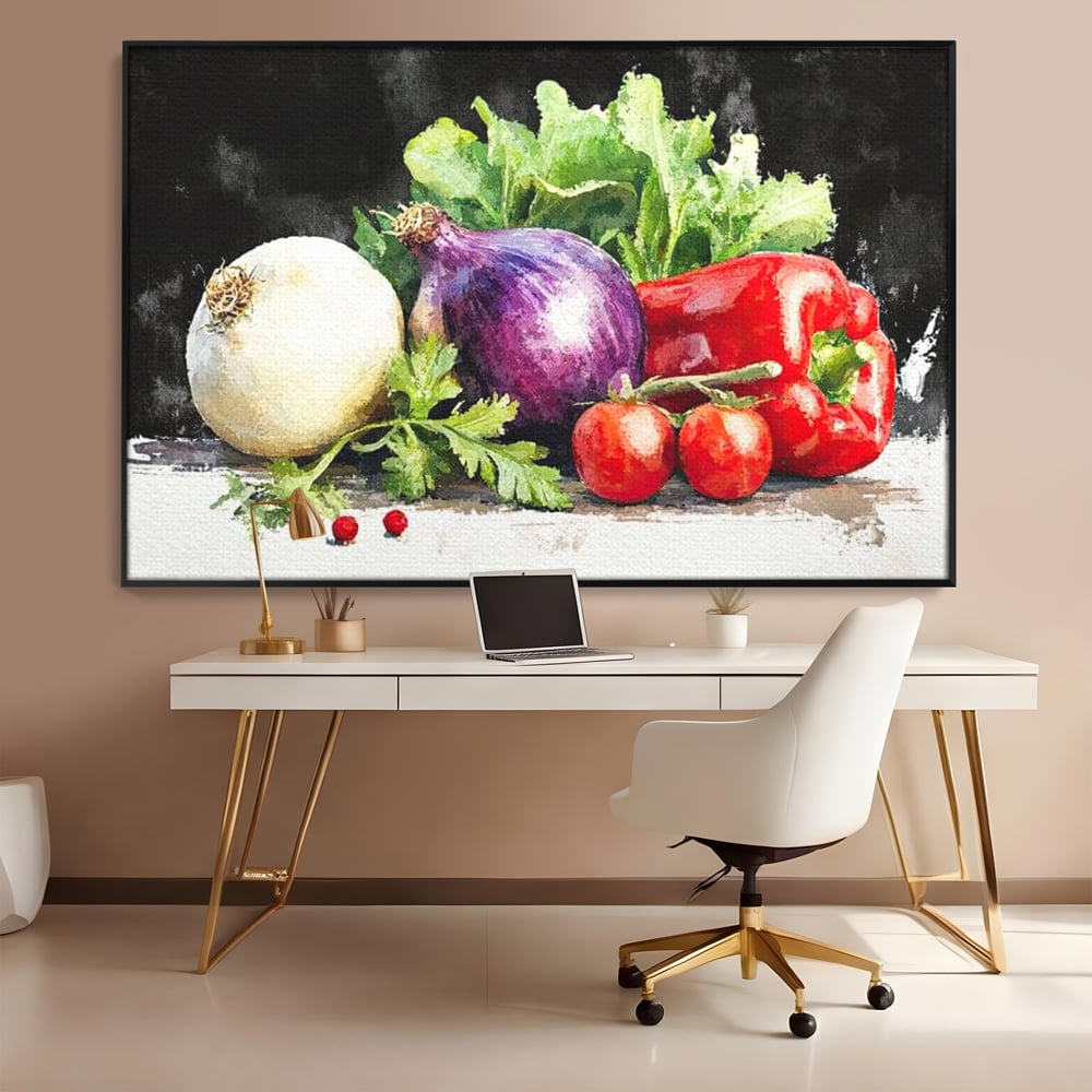 Leinwand Premium Canvas Wall Art, LuxCanva® N1133, Garten Aromen, Gemüse, Frisch, Natürlich, Bio, Tomaten, Paprika, Gemüse, Geschmack, Aroma, Lebensmittel, Restaurant, Küche