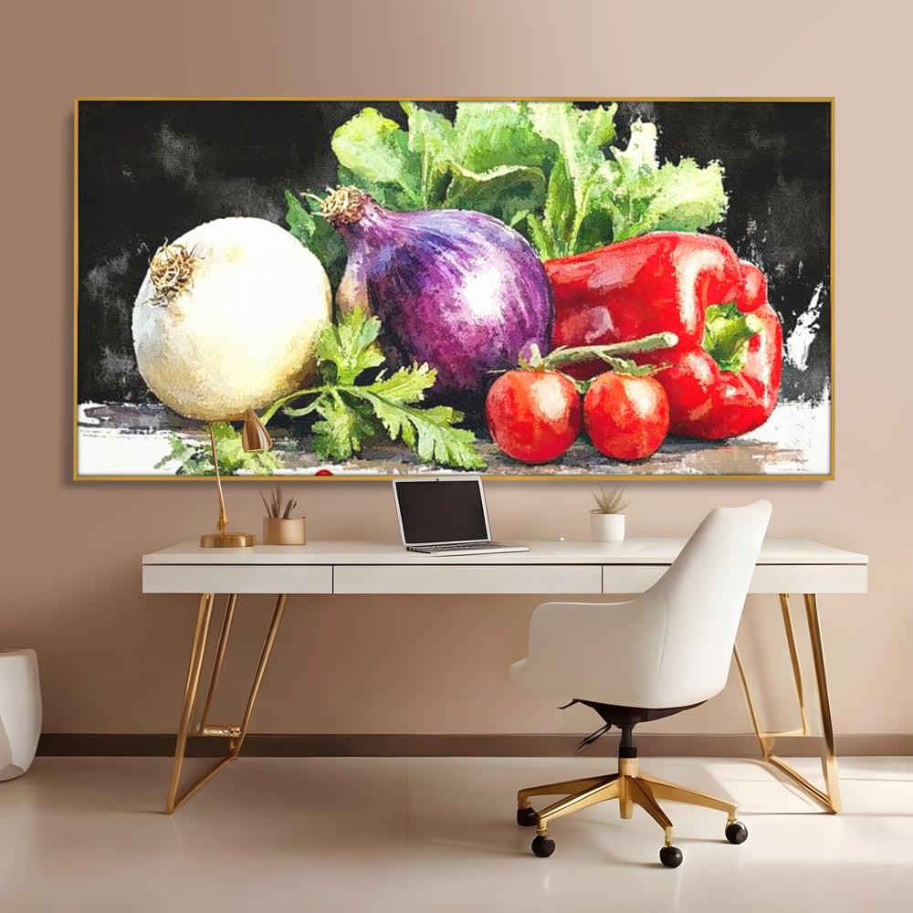 Leinwand Premium Canvas Wall Art, LuxCanva® N1133, Garten Aromen, Gemüse, Frisch, Natürlich, Bio, Tomaten, Paprika, Gemüse, Geschmack, Aroma, Lebensmittel, Restaurant, Küche