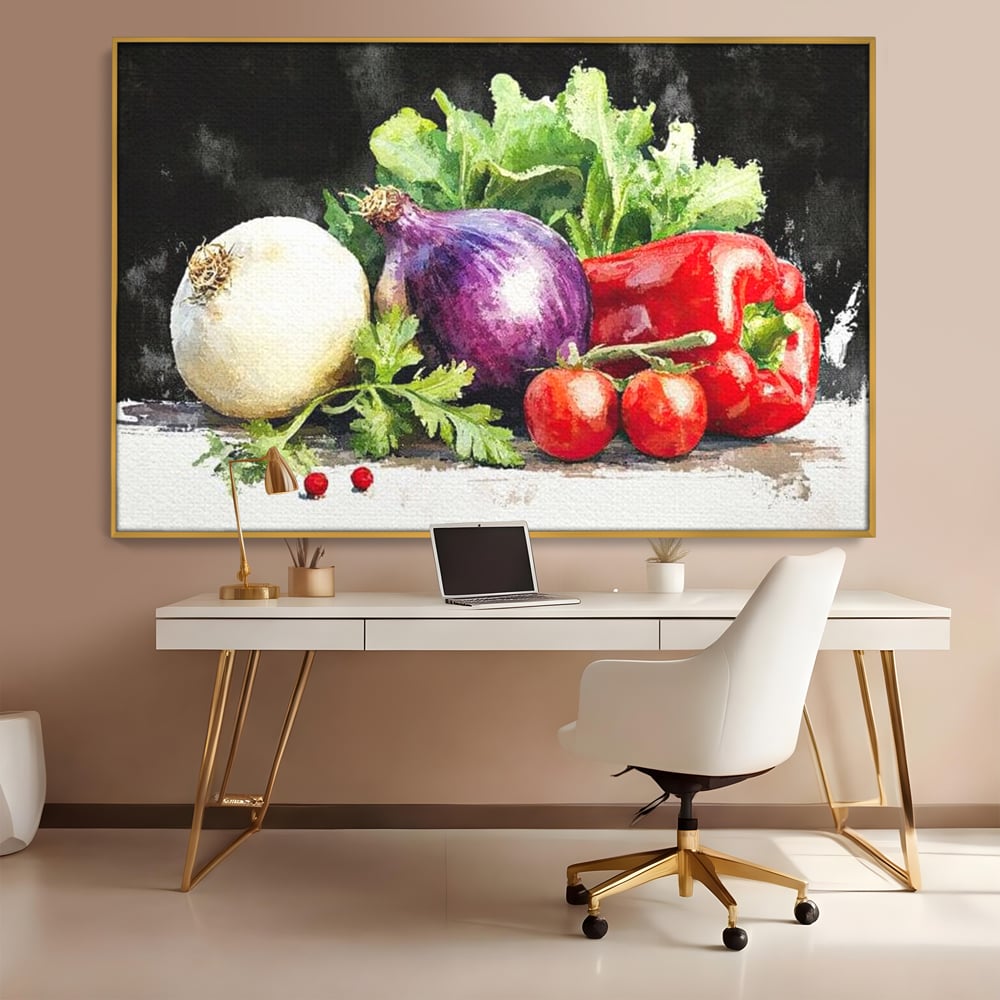 Leinwand Premium Canvas Wall Art, LuxCanva® N1133, Garten Aromen, Gemüse, Frisch, Natürlich, Bio, Tomaten, Paprika, Gemüse, Geschmack, Aroma, Lebensmittel, Restaurant, Küche
