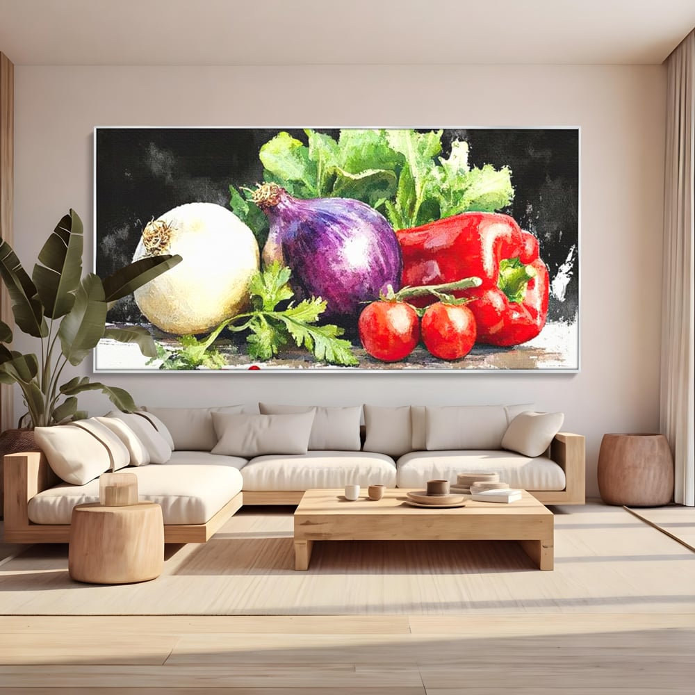 Leinwand Premium Canvas Wall Art, LuxCanva® N1133, Garten Aromen, Gemüse, Frisch, Natürlich, Bio, Tomaten, Paprika, Gemüse, Geschmack, Aroma, Lebensmittel, Restaurant, Küche