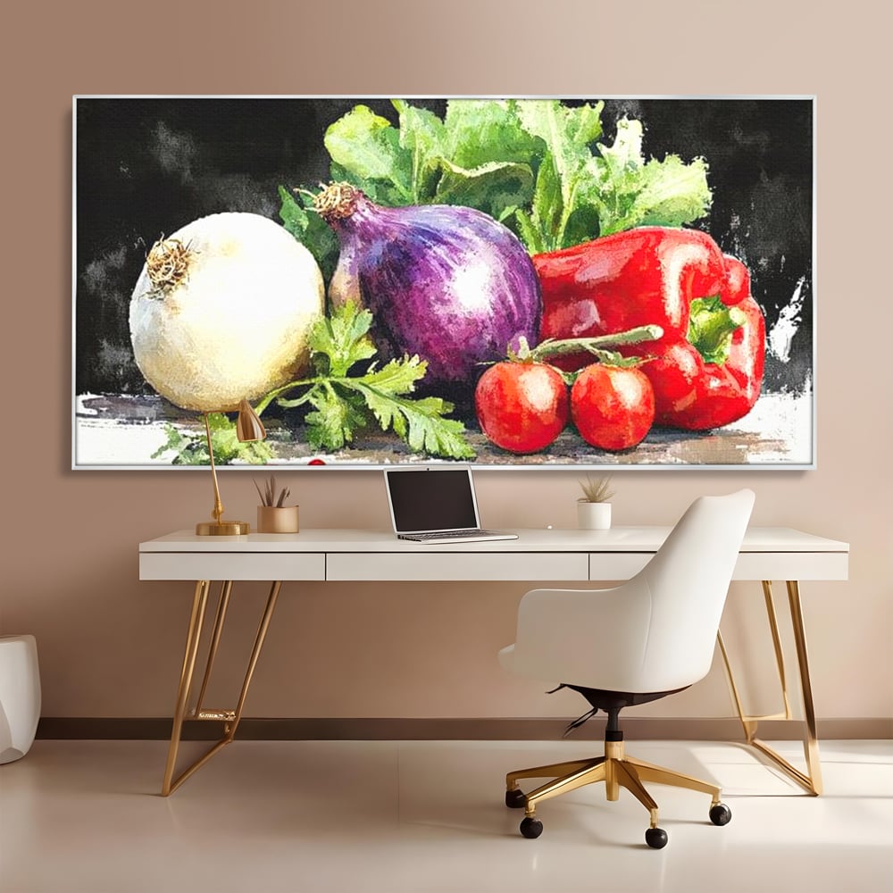Leinwand Premium Canvas Wall Art, LuxCanva® N1133, Garten Aromen, Gemüse, Frisch, Natürlich, Bio, Tomaten, Paprika, Gemüse, Geschmack, Aroma, Lebensmittel, Restaurant, Küche