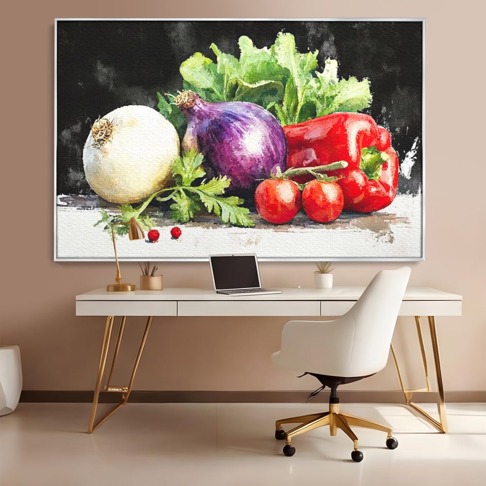 Leinwand Premium Canvas Wall Art, LuxCanva® N1133, Garten Aromen, Gemüse, Frisch, Natürlich, Bio, Tomaten, Paprika, Gemüse, Geschmack, Aroma, Lebensmittel, Restaurant, Küche