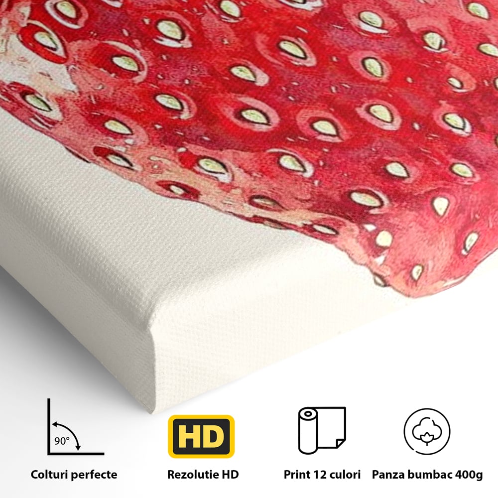 Leinwand Premium Canvas Wall Art, LuxCanva® N1134, Sommer Süße, Erdbeere, Obst, süß, süß, frisch, natürlich, gesund, rot, frisch, Geschmack, Aroma, Energie, Süßwaren, Restaurant, Küche