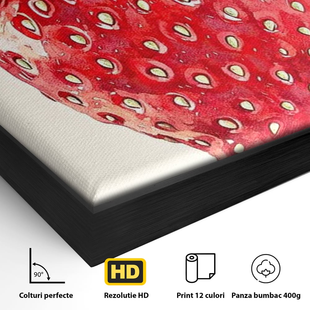 Leinwand Premium Canvas Wall Art, LuxCanva® N1134, Sommer Süße, Erdbeere, Obst, süß, süß, frisch, natürlich, gesund, rot, frisch, Geschmack, Aroma, Energie, Süßwaren, Restaurant, Küche