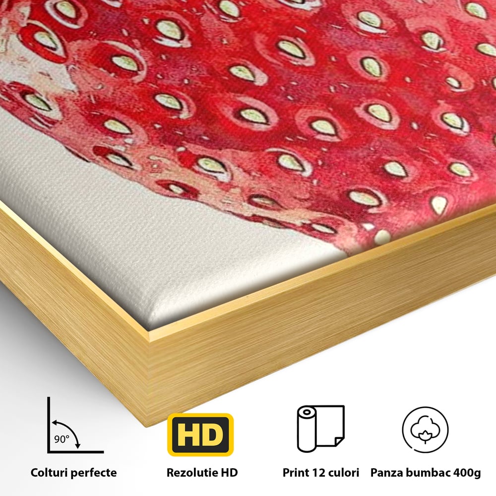 Leinwand Premium Canvas Wall Art, LuxCanva® N1134, Sommer Süße, Erdbeere, Obst, süß, süß, frisch, natürlich, gesund, rot, frisch, Geschmack, Aroma, Energie, Süßwaren, Restaurant, Küche