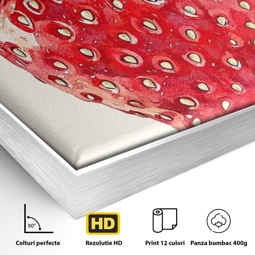 Leinwand Premium Canvas Wall Art, LuxCanva® N1134, Sommer Süße, Erdbeere, Obst, süß, süß, frisch, natürlich, gesund, rot, frisch, Geschmack, Aroma, Energie, Süßwaren, Restaurant, Küche