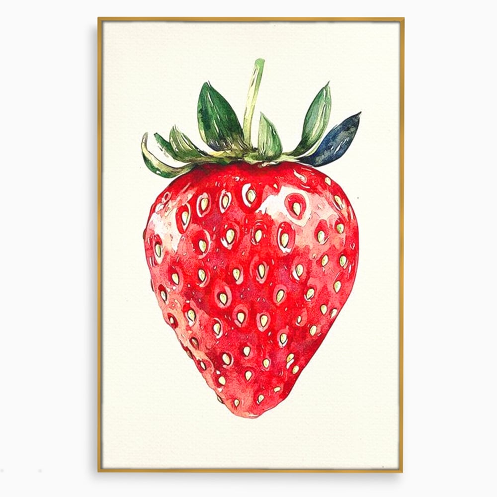Leinwand Premium Canvas Wall Art, LuxCanva® N1134, Sommer Süße, Erdbeere, Obst, süß, süß, frisch, natürlich, gesund, rot, frisch, Geschmack, Aroma, Energie, Süßwaren, Restaurant, Küche