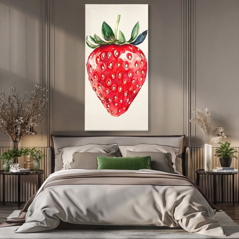 Leinwand Premium Canvas Wall Art, LuxCanva® N1134, Sommer Süße, Erdbeere, Obst, süß, süß, frisch, natürlich, gesund, rot, frisch, Geschmack, Aroma, Energie, Süßwaren, Restaurant, Küche