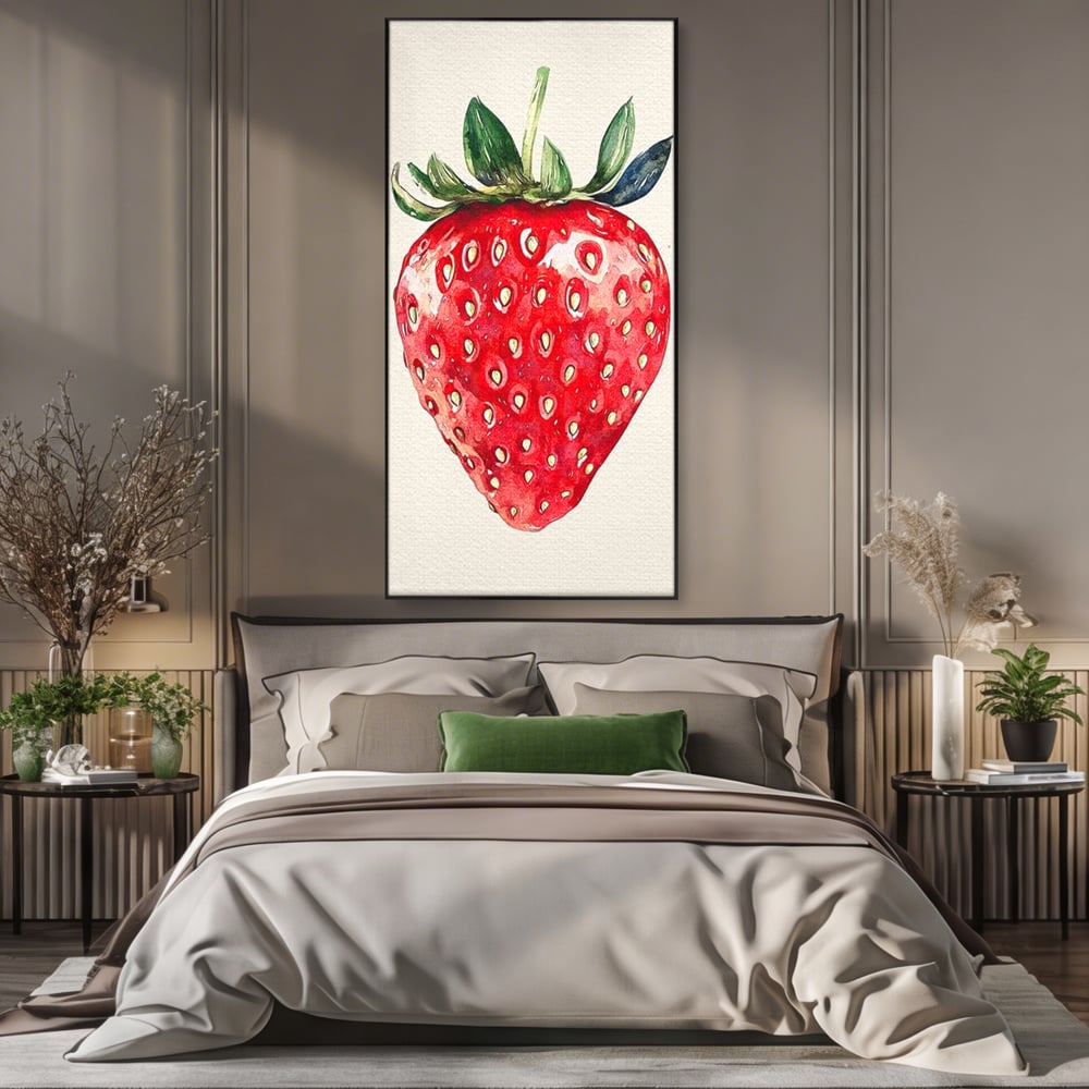Leinwand Premium Canvas Wall Art, LuxCanva® N1134, Sommer Süße, Erdbeere, Obst, süß, süß, frisch, natürlich, gesund, rot, frisch, Geschmack, Aroma, Energie, Süßwaren, Restaurant, Küche
