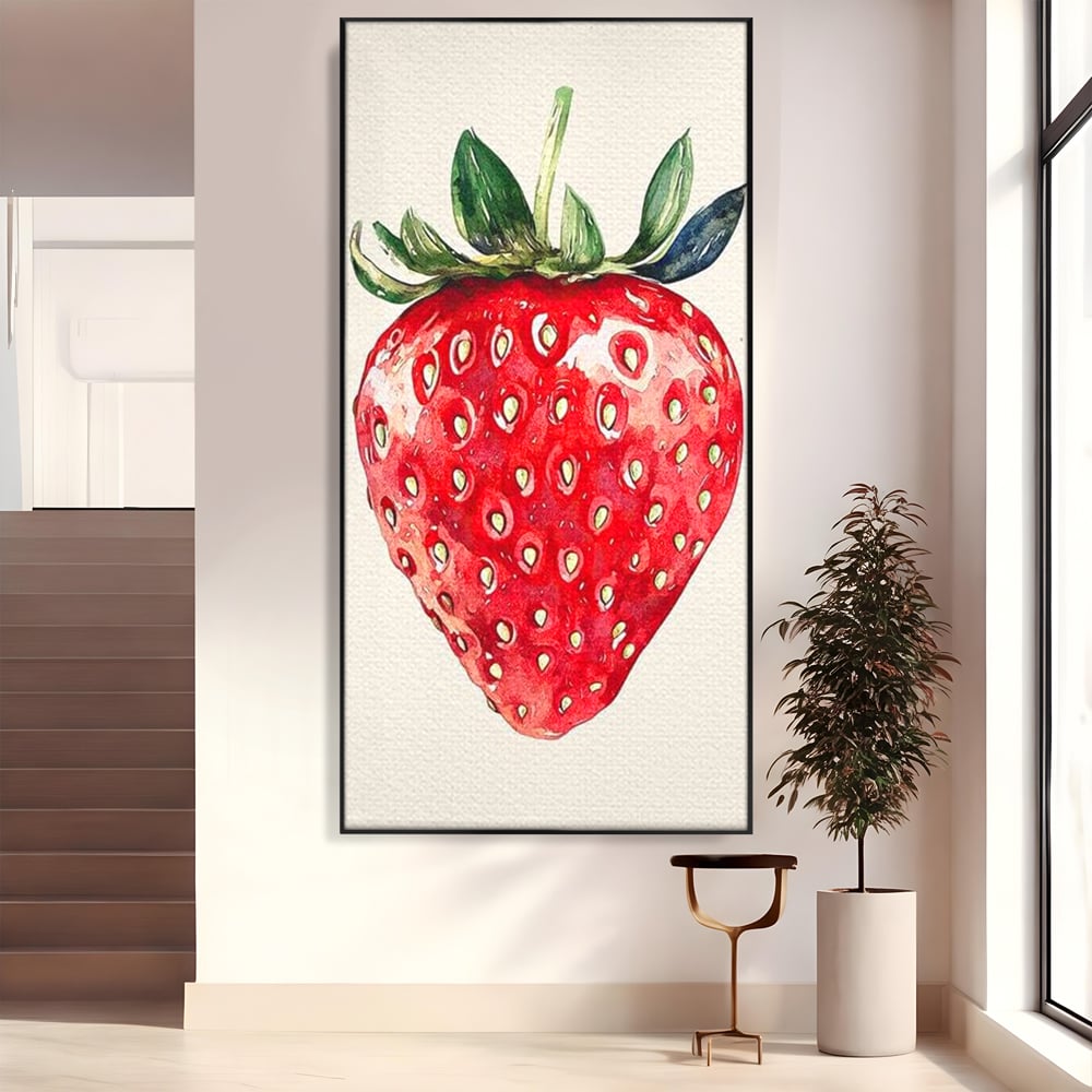 Leinwand Premium Canvas Wall Art, LuxCanva® N1134, Sommer Süße, Erdbeere, Obst, süß, süß, frisch, natürlich, gesund, rot, frisch, Geschmack, Aroma, Energie, Süßwaren, Restaurant, Küche