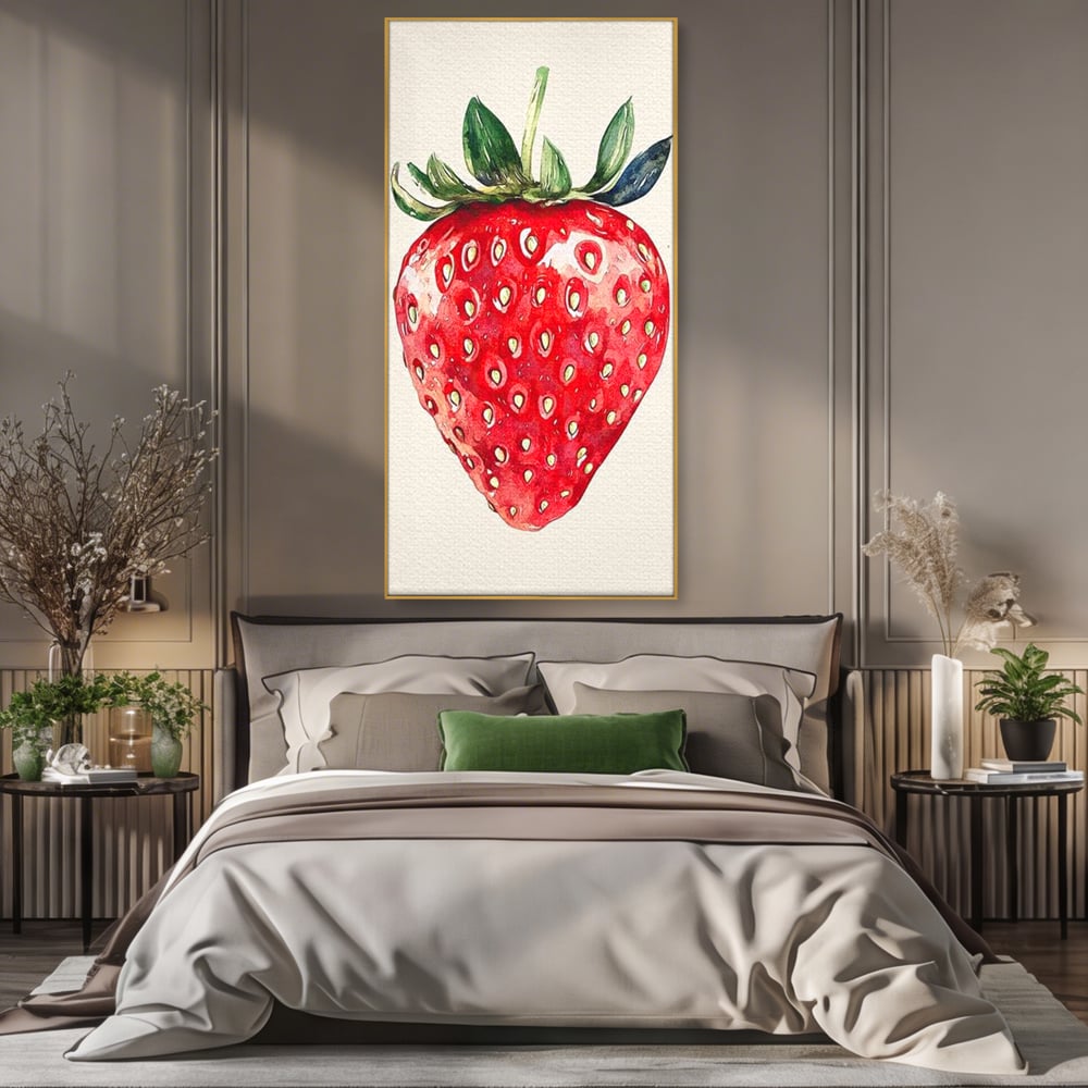 Leinwand Premium Canvas Wall Art, LuxCanva® N1134, Sommer Süße, Erdbeere, Obst, süß, süß, frisch, natürlich, gesund, rot, frisch, Geschmack, Aroma, Energie, Süßwaren, Restaurant, Küche