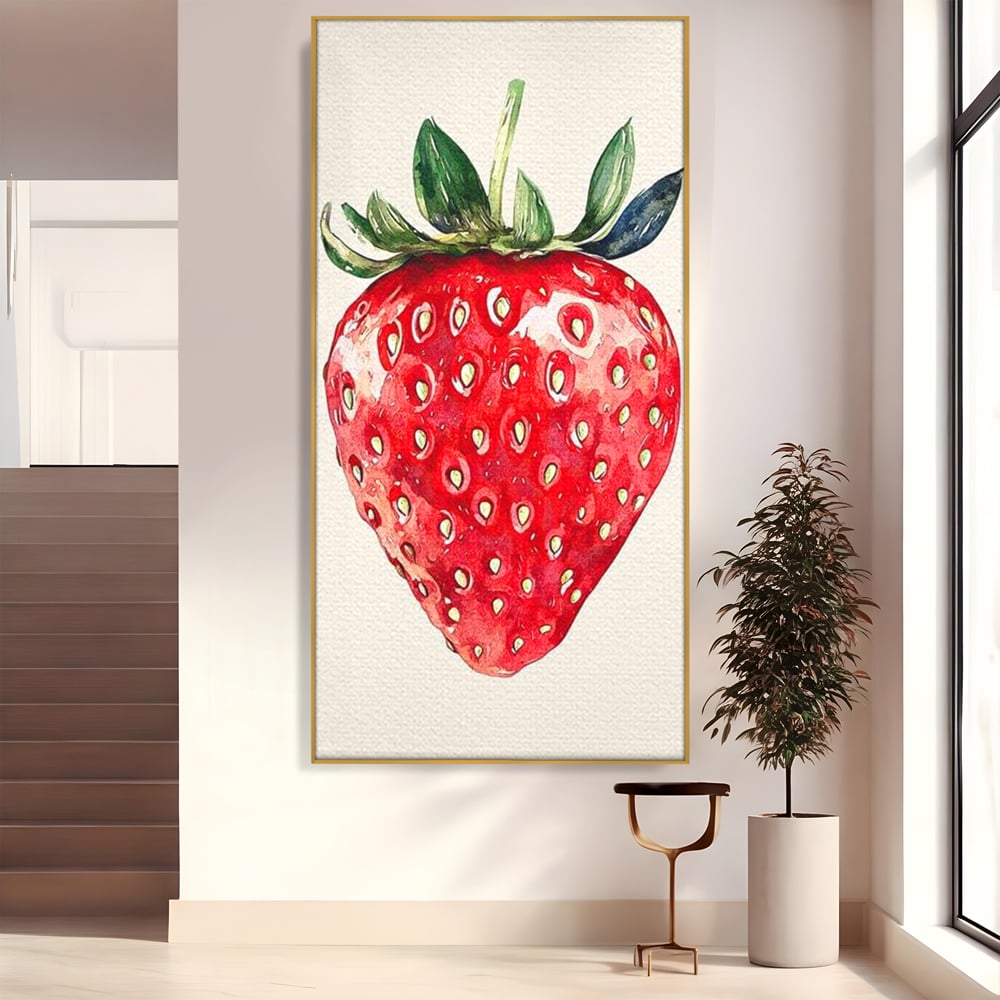 Leinwand Premium Canvas Wall Art, LuxCanva® N1134, Sommer Süße, Erdbeere, Obst, süß, süß, frisch, natürlich, gesund, rot, frisch, Geschmack, Aroma, Energie, Süßwaren, Restaurant, Küche